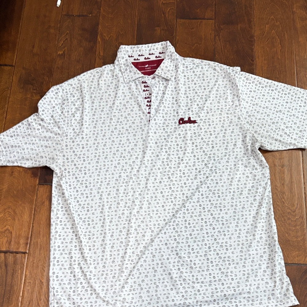 Redondo White & Red Micro-Pattern Polo Shirt